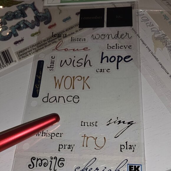 Scrapbooking Stickers Rub-On Used Partial Pack Lot - Picture 7 of 8